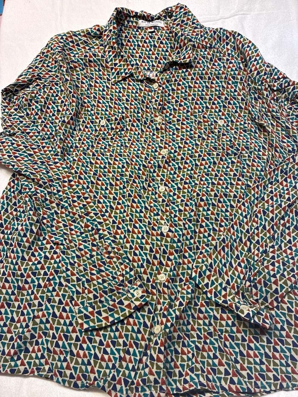 Mat de Misaine Cannes Multi-Color Geometric Triangle Print Viscose Shirt